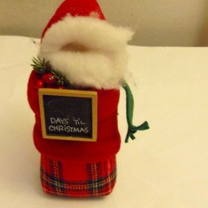 Countdown to Christmas Doll Chalkboard Red Plaid